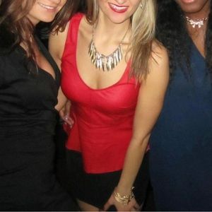 Red Guess Peplum Top